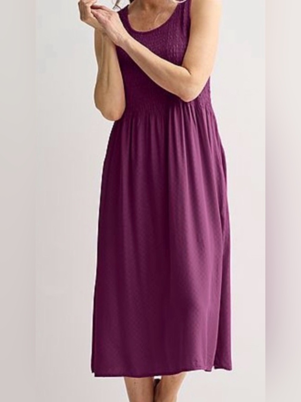 Croft and Barrow Smocked Bodice Midi Dress